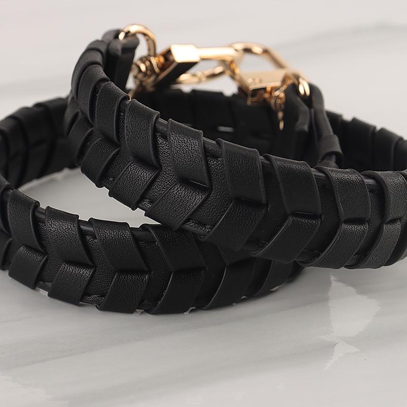 Black Woven Single Shoulder Handbag Strap for Women