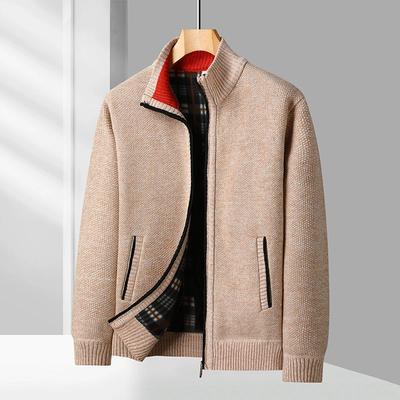 Men's Knitted Cardigan Jacket Autumn Winter Fleece Sweater Men High Quality Jerseys Warm Casual Jackets Sweatercoat