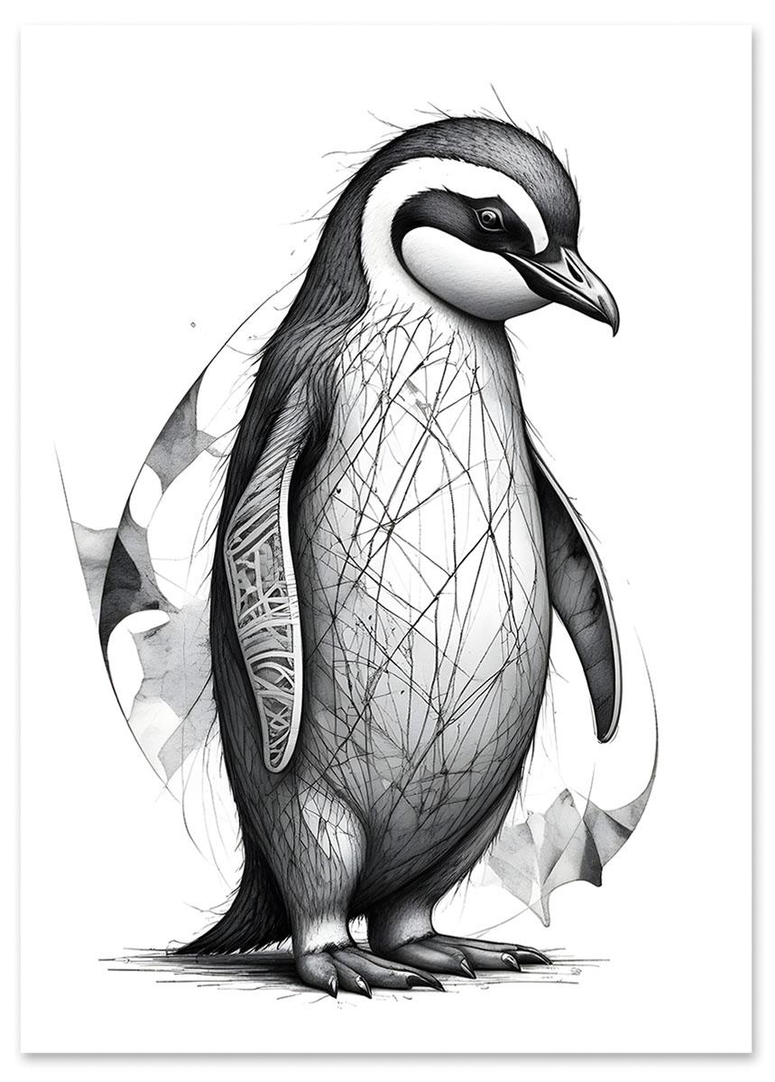 

Plakat pingwin szkic czarnobiały 30x40 cm