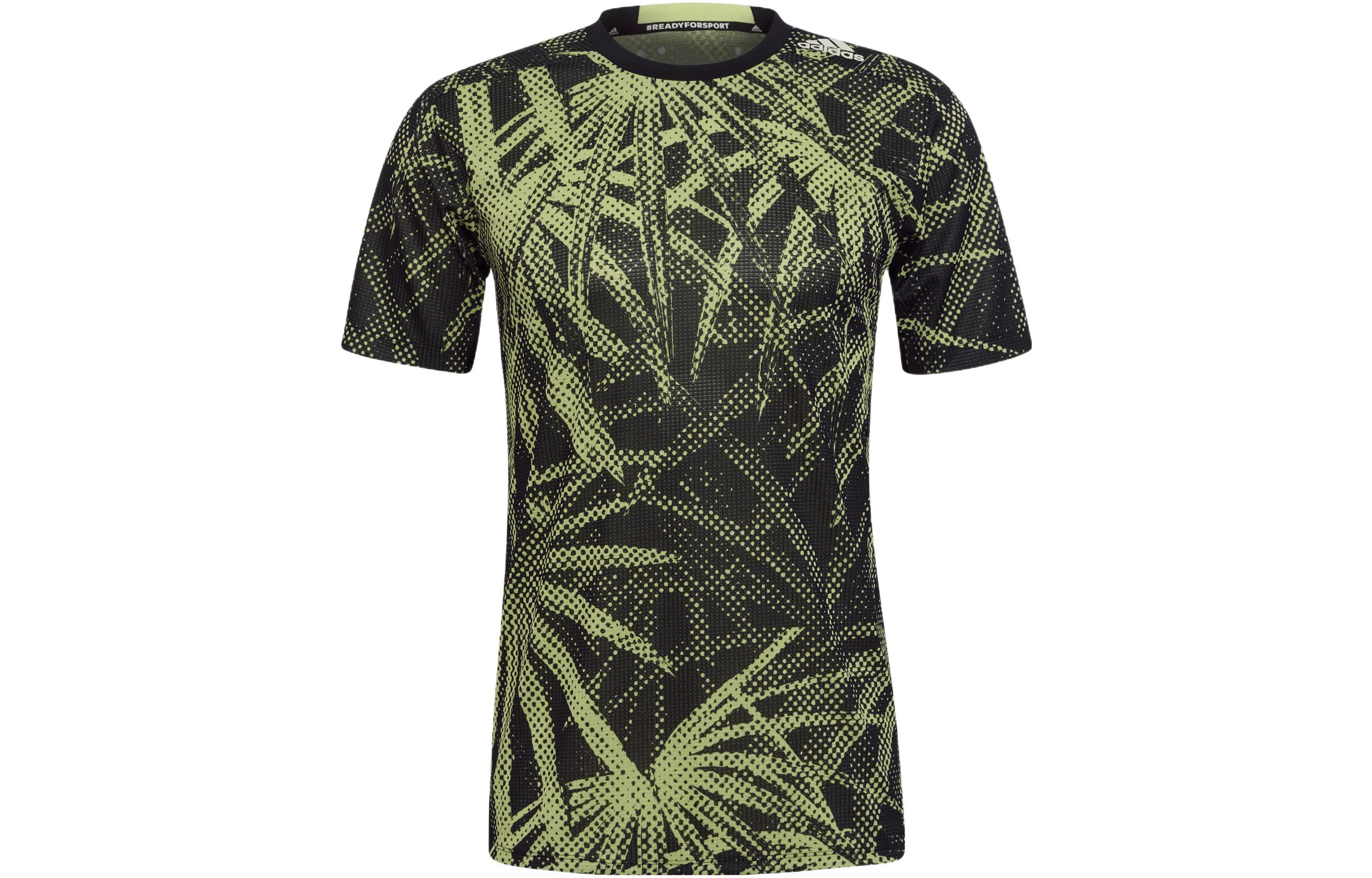 Adidas T Shirts Men s Green Crew Neck Moderate Straight Fit HC4207 XL