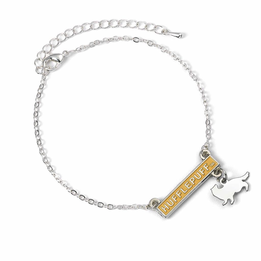 Harry Potter Hufflepuff Bar Bracelet Silver