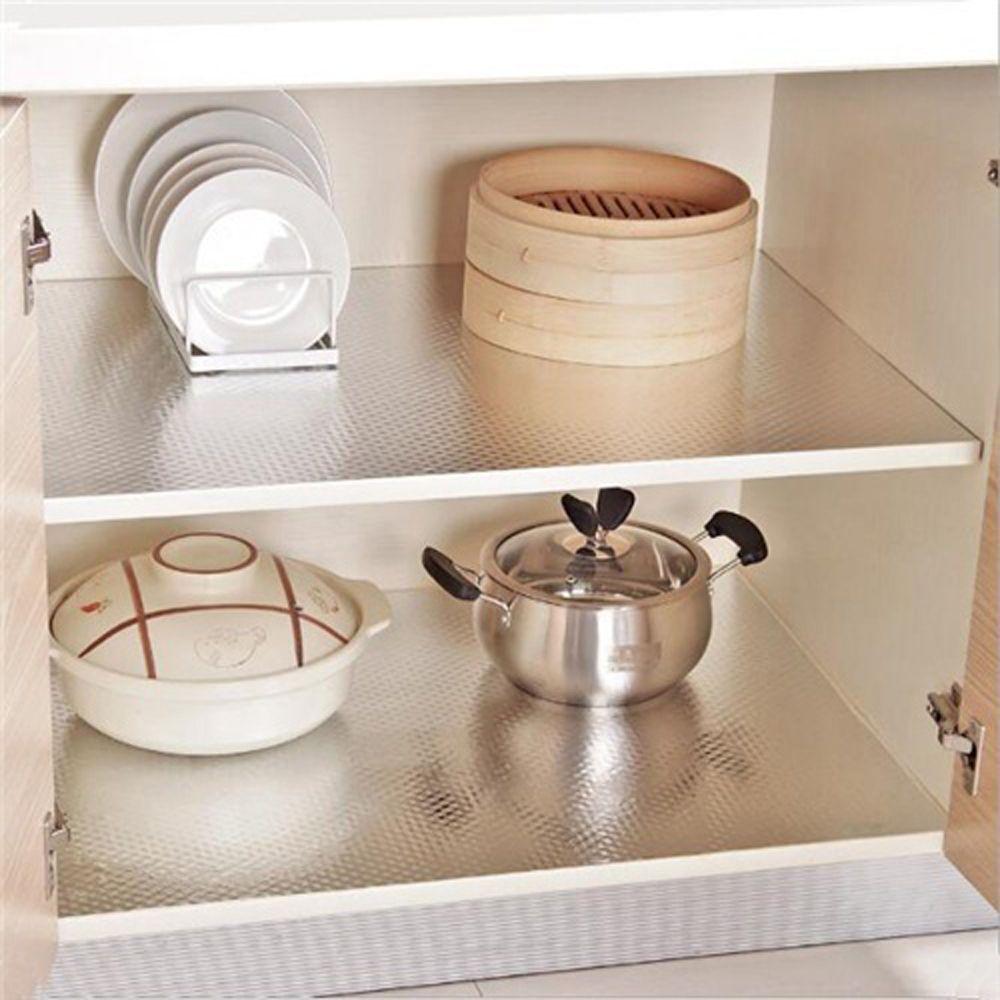 

Home Decor Oil Proof DIY Waterproof Wall Sticker Self Adhesive Stove Cabinet Stickers Aluminum Foil серебряный