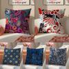 Vibrant Intricate Indonesian Art BBadik Indonesia Cushion Cover Pillowcase Short Plush Invisible Zipper Room Sofa Cushion Cover