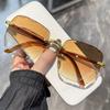 Frameless Cut Edge Sunglasses Women Summer UV400 Protection Transparent Multi color Lenses Retro Style Sun Visors