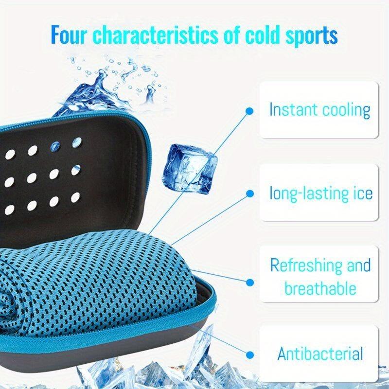 1PC Quick Drying Cooling Towel Soft Breathable Chilly Sweat Absorption Cold Towel with Storage Box Sports Running Yoga Gym Club