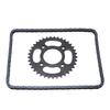 136 Links Chain 428 37T Motorcycle Drive Chain with Sprocket for 43cc 49cc Minimoto Moped Scooters 2 Stroke Pocket Bike