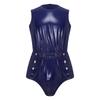 Mens Waterproof Bodysuit Sleeveless Openable Crotch Buttons Back Zipper Elastic Waistband Romper