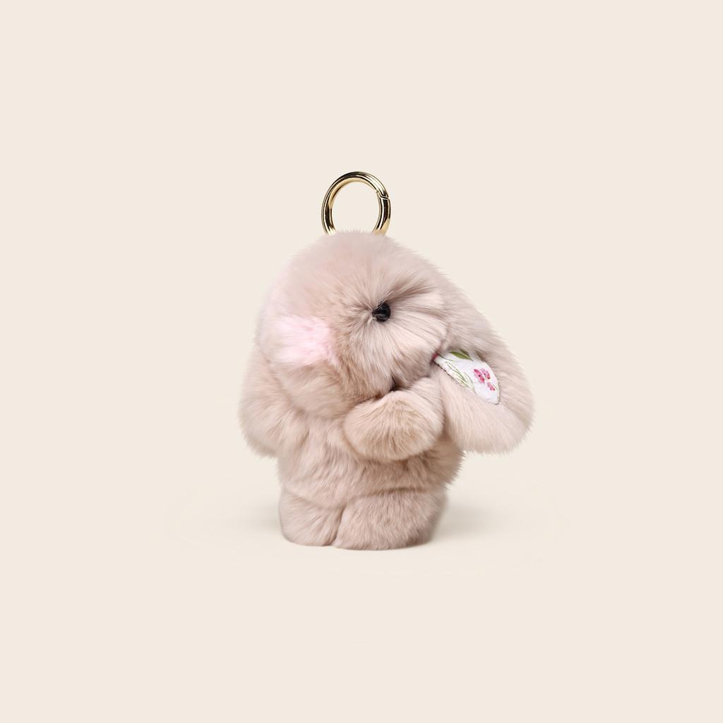 Bunny Keychain Plush With Flower Print For Bag Pendant Decoration Gift Kids