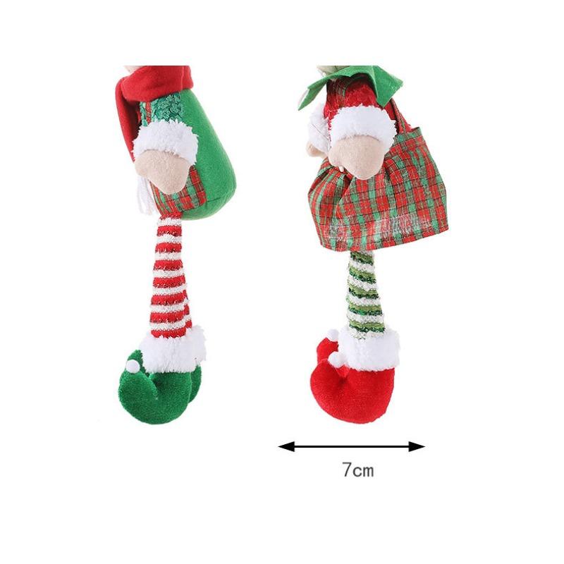 Long Leg Elf Girl Doll | Christmas Decorations Fairy Ornament with Pointy Hat | Kids Gift, Xmas Tree Shelf Decoration | Collectible Figure