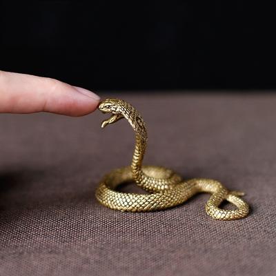 Vintage měděné hadí ozdoby Dekorace Čajové zvířátko Starožitné figurky zvířátka Boa Miniatury Bytové doplňky