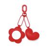Portable Mini Makeup Mirror Keychain Red Flower Heart PU Leather Bag Pendant Women Cosmetic Mirror Key Ring Accessories Gift