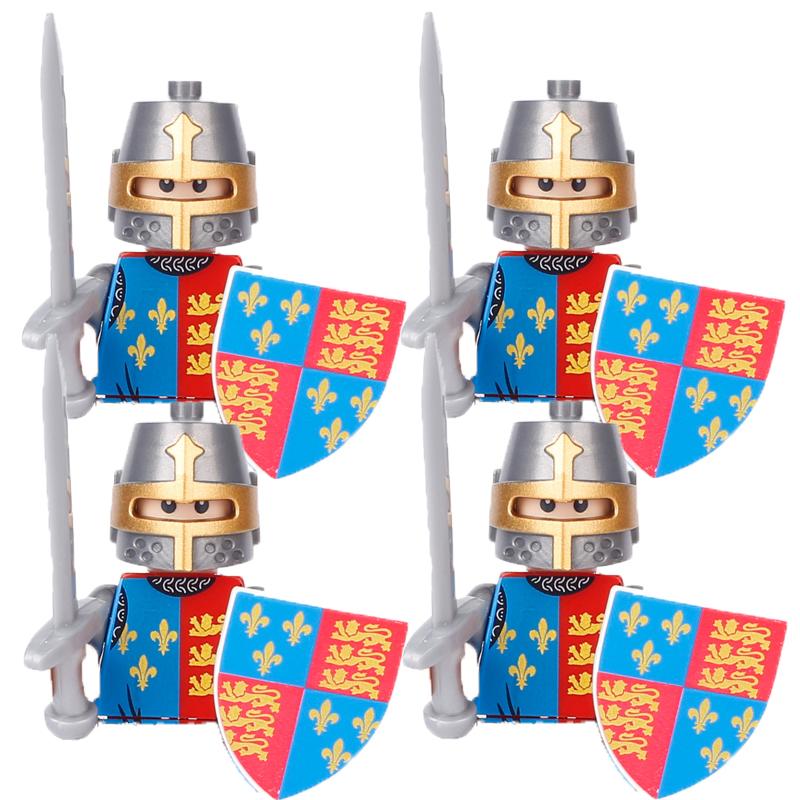 Military Building Blocks Medieval Solider Figures Knights of Jerusalem Crusades The War of Roses Legion War-horse Weapons Shield