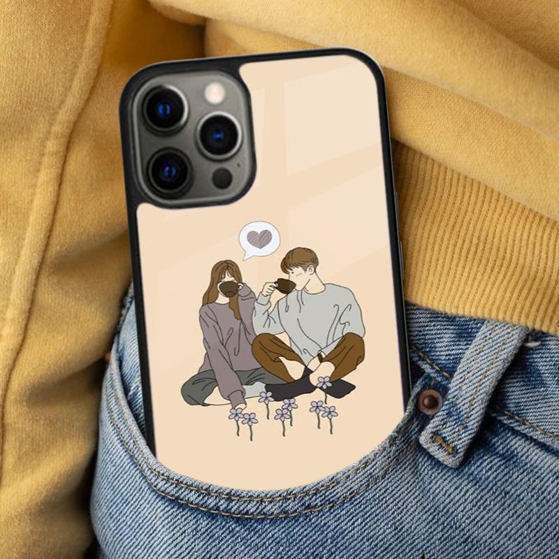 Cute Boy Girl Couple Soft Phone Case for iPhone 17 Air 16e Pro max 15 Pro 13 14 Plus 11 12 MagSafe Magnetic Coque