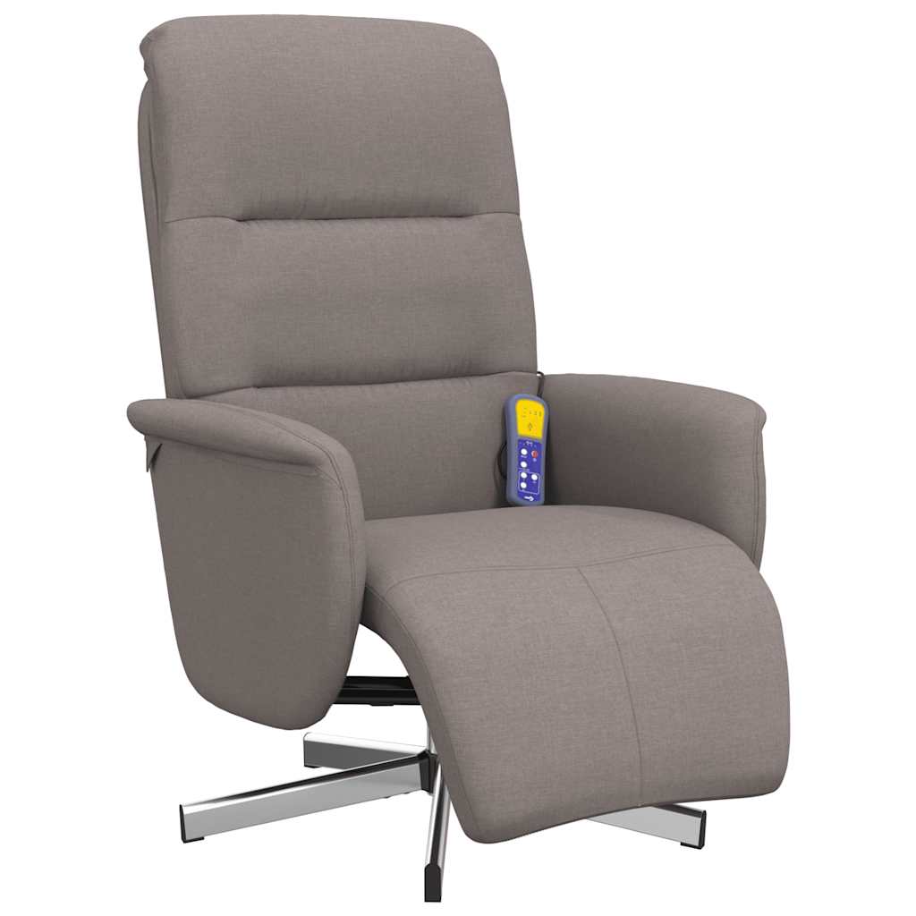 Massage Chair with Footrest Taupe Fabric