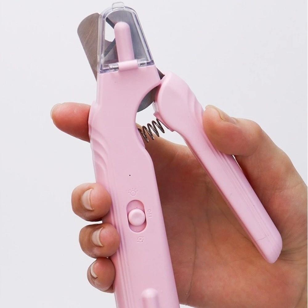 Grooming Tool Quiet Pet Nail Clippers with 2 LED Lights USB charging Pet Nail Grooming Tool Splash Guard 2 in 1 Nail Tool Cats