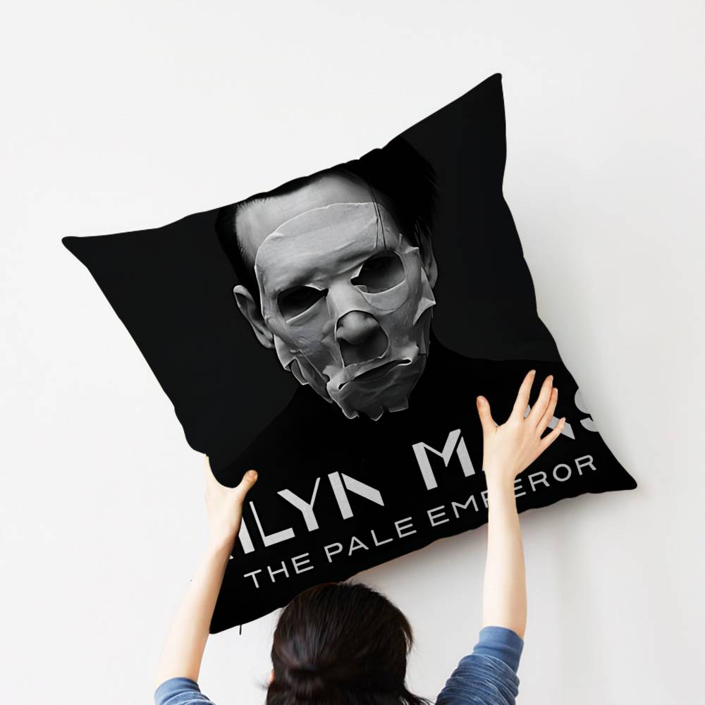 Rock Band M-Marilyn M-Manson Cushion Cover Pillowcase Upholstery Sofa Throw Pillow Home Decor Pillowcas