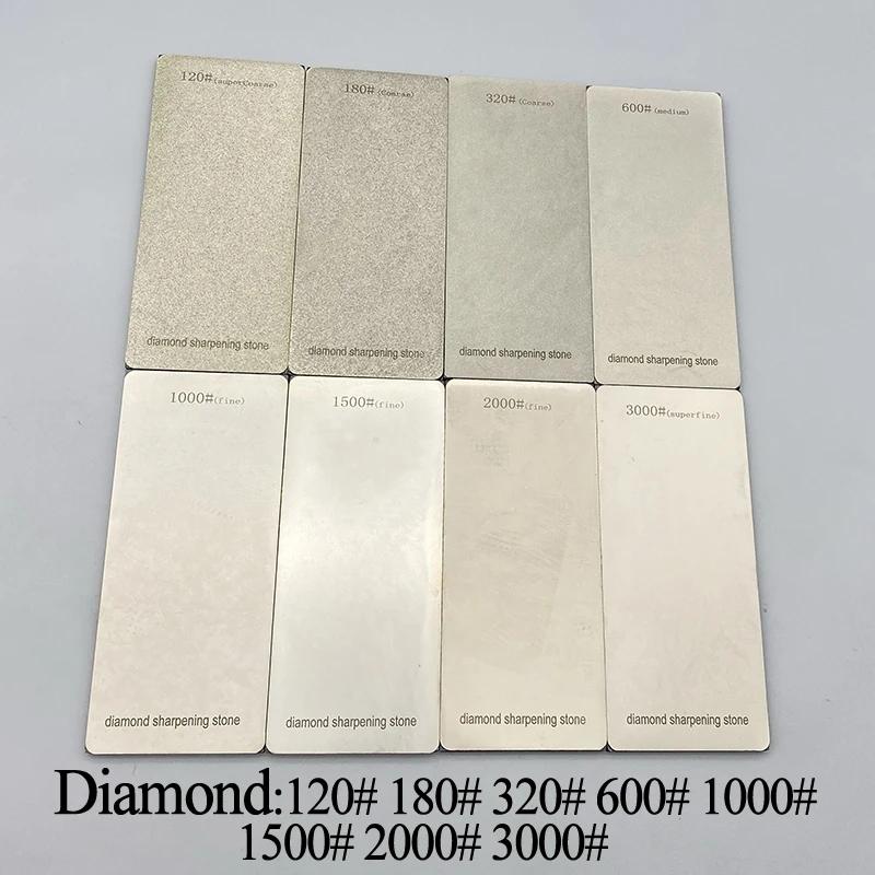 DiamantSchleifstein Messerschärfer Anti-Rutsch-Basis 120~3000 Küchenmesser Schärfwerkzeug Set 4-8 Dünne Klinge Platten Set