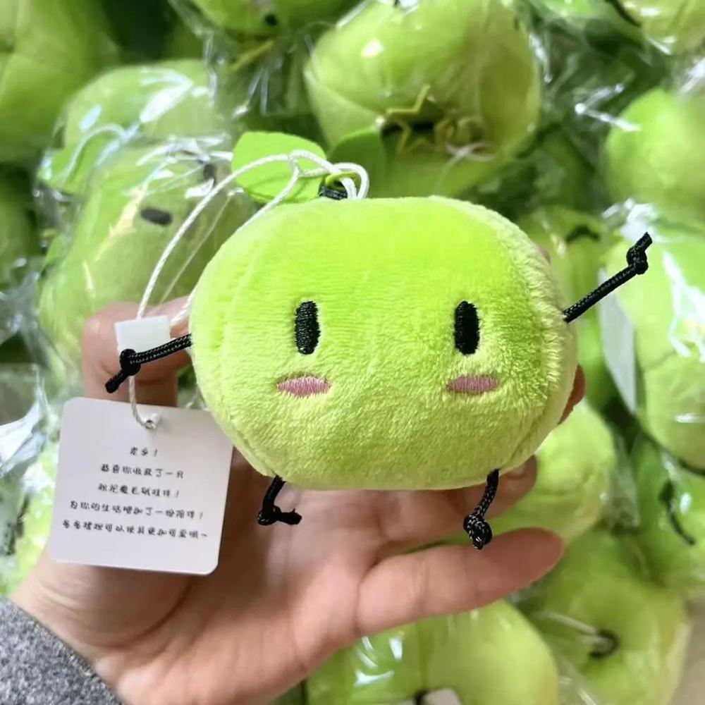 Game Stardew Valley Junimos Cosplay Keychain Green Cute Apple Elf Plush Cotton Doll Backpack Pendant Keyring Accessories