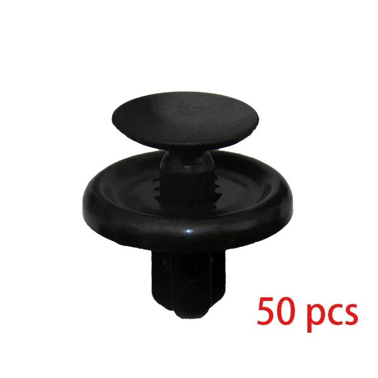 

50 шт./100 шт. Диаметр 7 мм, черный пластик, автомобильные крепежи, заклепки, зажимы, автомобильные бамперы, дверные панели, подкрылки, зажимы, фиксатор