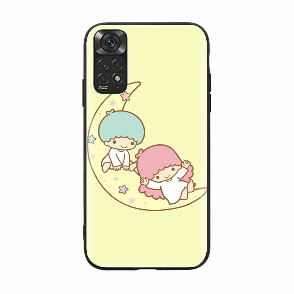 Black Case for Samsung Note 20 Lite S24 Ultra S23 A03 A05 A06 A11 A71 A15 A16 A13 A24 A25 A33 A52 A53 A50 M55 M35 Plus H-4 Little Twin Stars