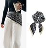 Simulated Silk Silk Scarf Square Scarf Women's Korean Edition Fashion Letter Printed Small Square Scarf Workplace Decoration Scarf