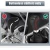 uxcell Shift Knob Gear Lever Shifter MT Stick Shift Knob Black Universal 5 Speed PU Leather Red Stitching