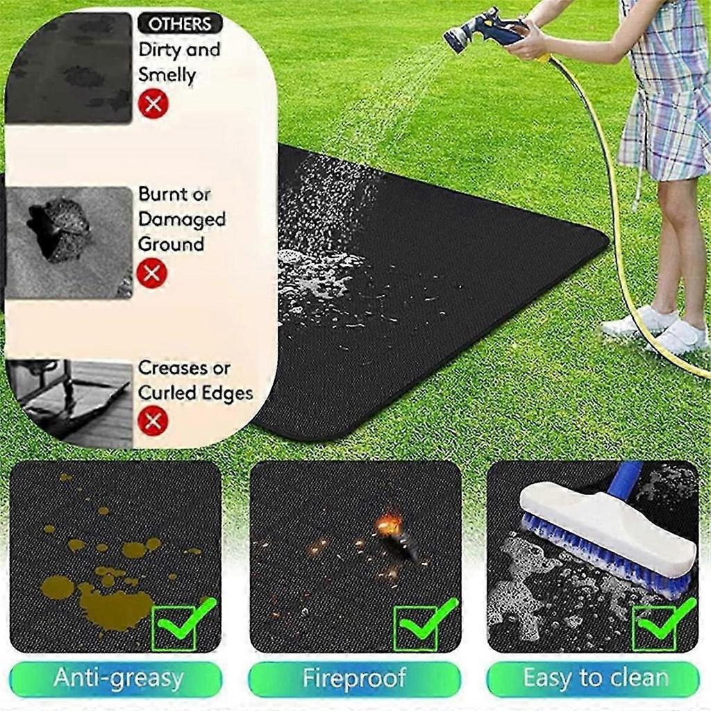 Fire Grill Mat Bbq Grill Mat Folding Oil-proof Grill Floor Pads Fireproof Floor Mat Fire Pit Mat Fo