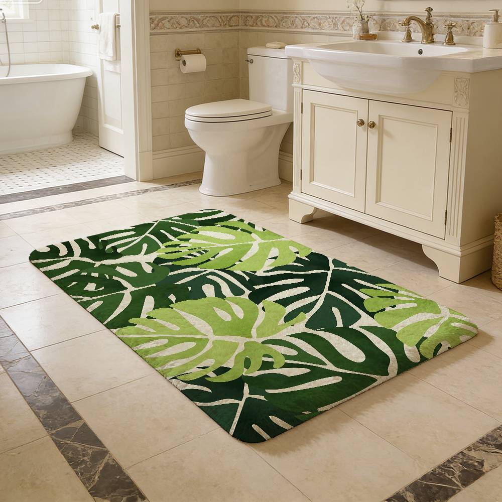 Monstera Deliciosa Decorate Entrance Door Mat Nordic Style Bedroom Living Room Doormat Home Balcony Anti-Slip Modern Home Decor