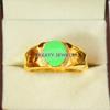 Jade Oval Cut With 925 Sterling Silver Gold Plated Ring For Men's #B139 JL375671575121