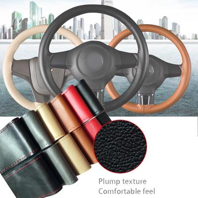 Χρήσιμο DIY Faux Leather κάλυμμα τιμονιού αυτοκινήτου με βελόνες και κλωστή