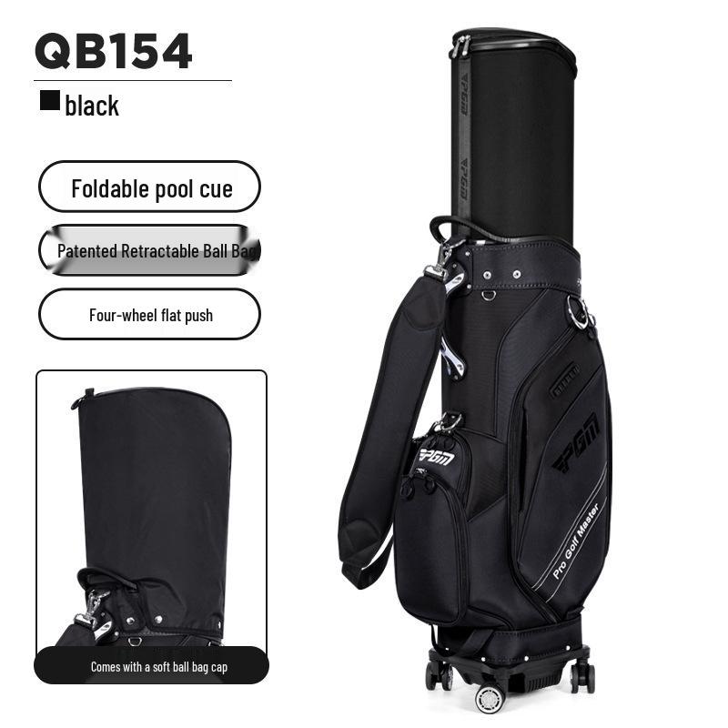 PGM Telescopic Hard Shell Golf Bag with Four-Wheel Push and Inverted Club Storage for Men and Women, Airline Check-in Ready.