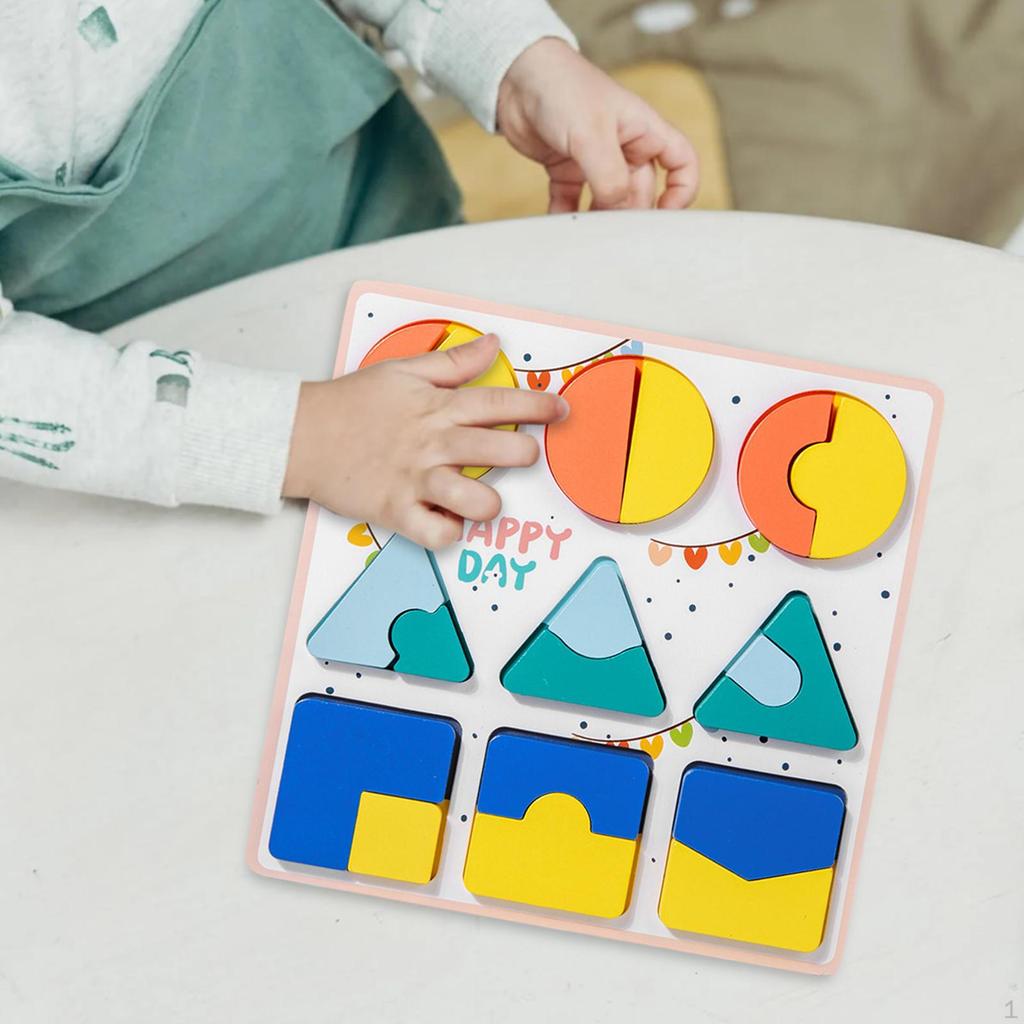 Montessori Wooden Puzzle Preschool Learning Toy Color And Shape Development Cognition for Girls Boys