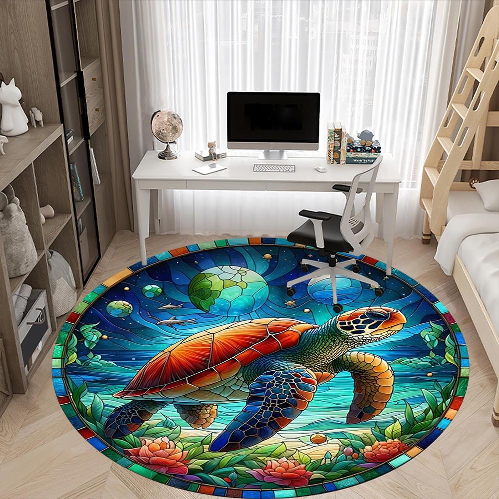 1pc Ocean, Turtle Chair Carpet for Office - Durable, Ideal for Chair Mats, Stylish & Functional Decorative Rug yy260130039