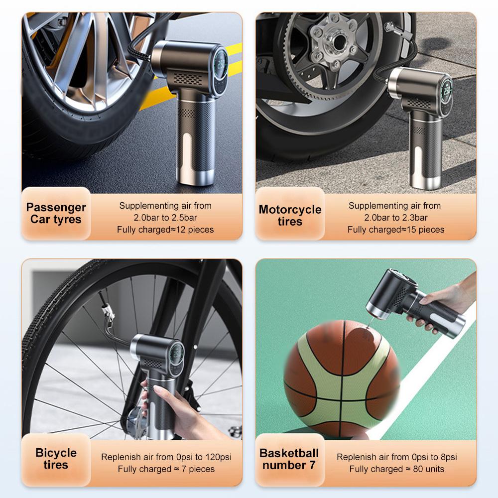 Wireless Car Air Compressor 150PSI Electric Portable Smart Car Tire Air Pump for Motorcycle Bicycle Tire Air Filling Pump