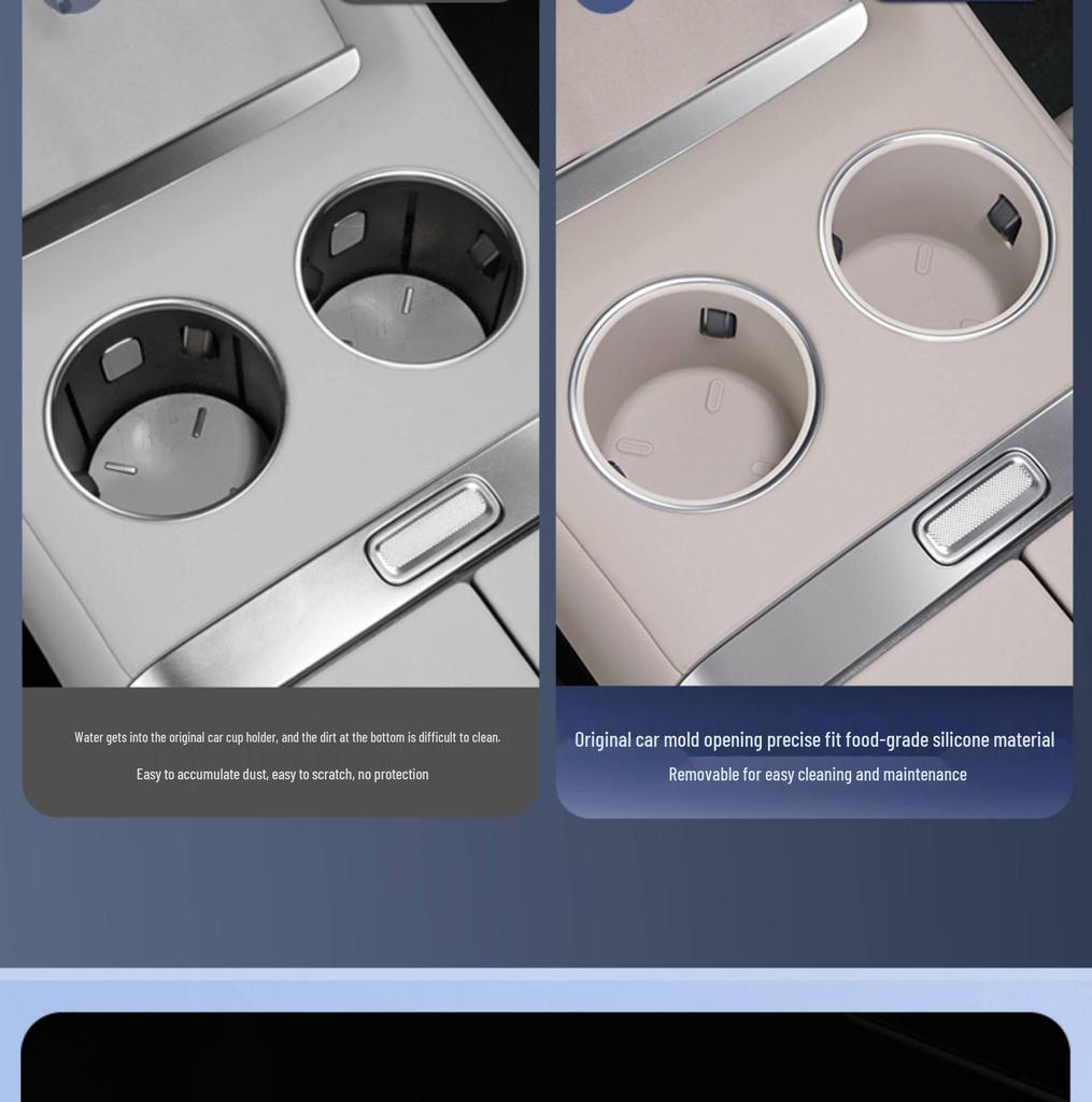 Front Drainage Coaster & Central Control Beverage Cup Holder for Xiaomi YU7 - Full-Coverage Interior Accessory.