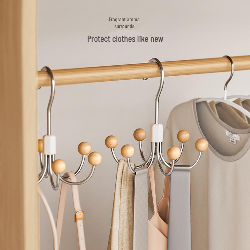 360° Rotating Multi-functional Six-Claw Wardrobe Storage Hook for Dorms & Daily Use