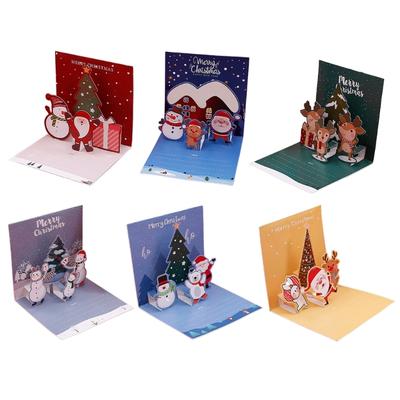 10 Unidades Cartão de Natal 3D com Etiquetas Selo de Envelope, Cartão de Boas Festas Cartão de Natal 4.3 polegadas Cartão de Ano Novo
