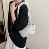 IELGY Ladies Shoulder Bag Pleated Portable Bow Portable Bucket Bag