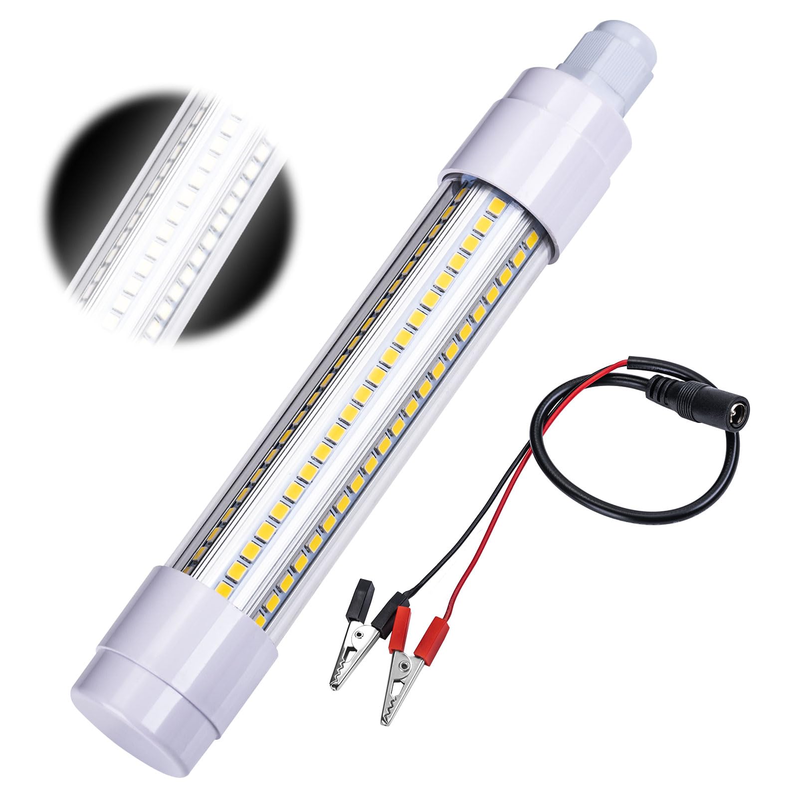 

Goture Fishing Light Underwater Light 126 LEDs Underwater Fish Attracting Light White 13W 5M Fishing Light Floodlight for Night Fishing Boat Fishing S