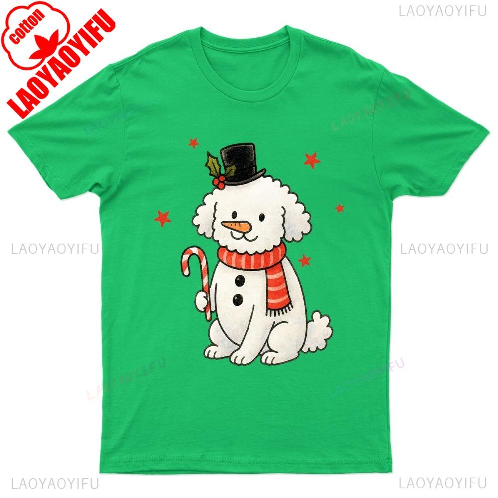 Christmas Dog Holiday Poodle TShirt Gift Seasonal Funny Pet Paw A Cute Xmas Dog Print Men Tshirt Christmas Gift Dog Lover Tops