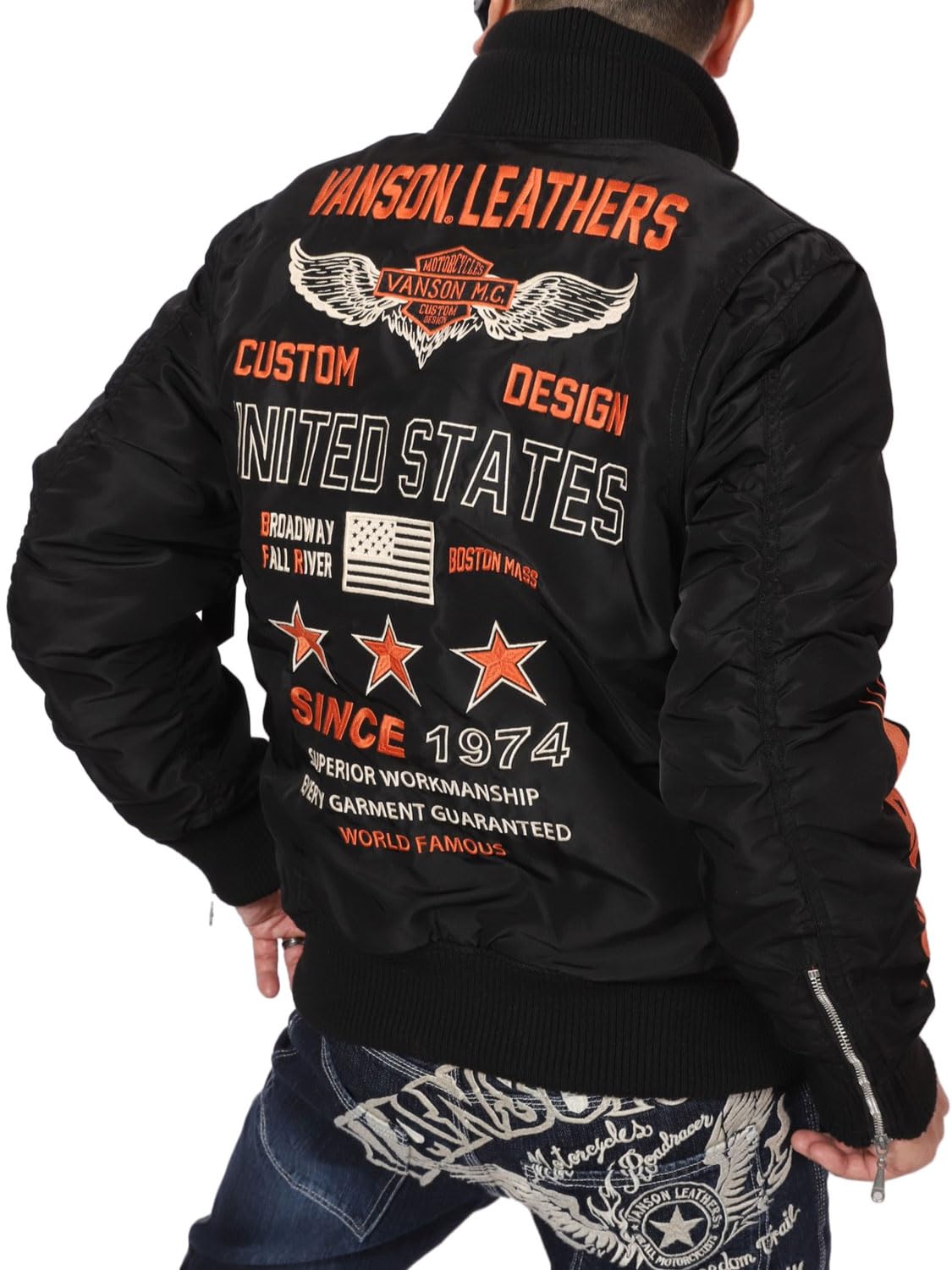 

Куртка Вишивка Емблеми Крила Патч Чорна XL [Banson] MA-1 NVJK-2402 чорний