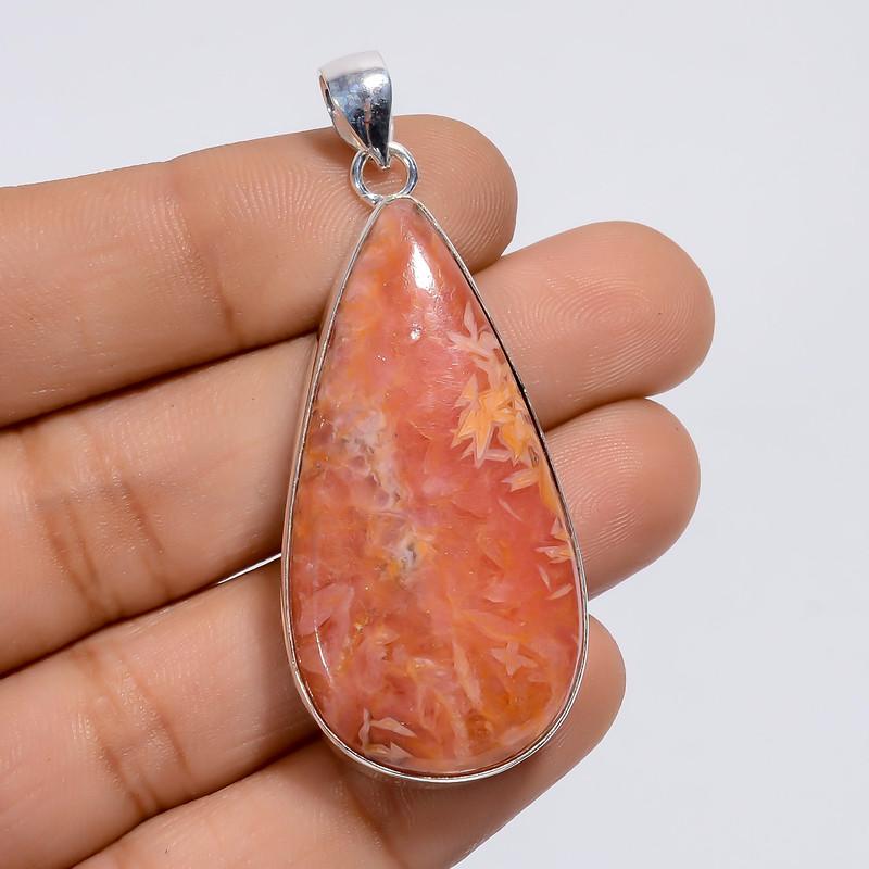 

Amazing Top Grade Qualite 100% Natural Rhodochrosite Pear Shape Ethnic Style Handmade Jewelry 925 Steling Silver Plated Pendant 2 WSJ-5053 2