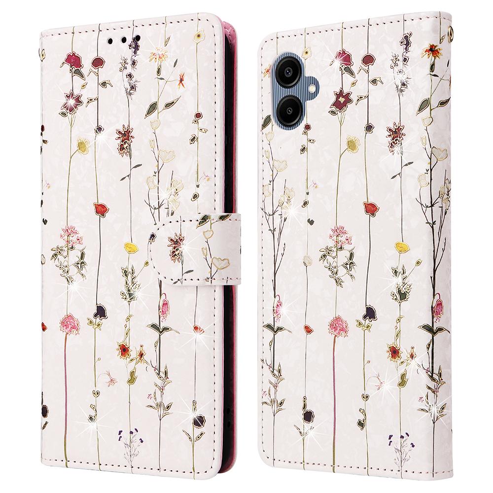For Samsung Galaxy A06 4G Case RFID Blocking Flower Leather Phone Cover