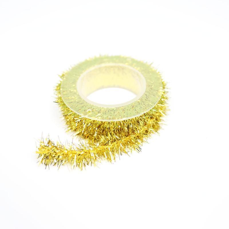3Yards/roll Color Strips Wire Garland Tinsel Hanging Rattan Christmas Tree Ornament Wedding Birthday Party Colorful Ribbon