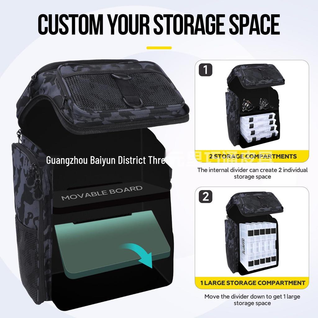 2024 Venkovský maskovací multifunkční rybářský batoh s úložným prostorem na pruty