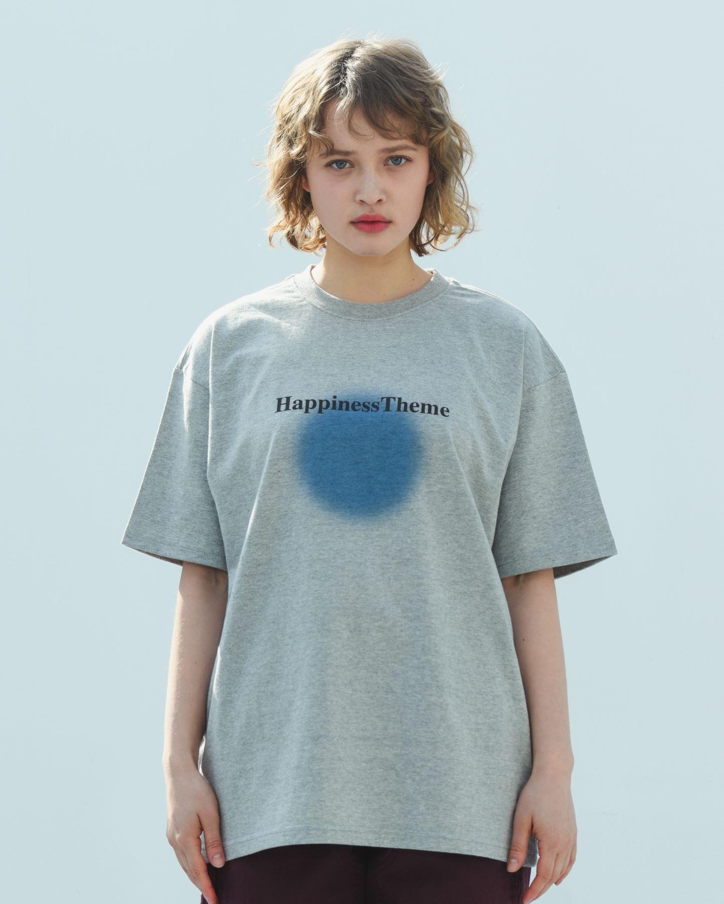 Bajubiju Happiness Theme Blur T-Shirt [Grey] Xl