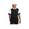 Nike Colorblock Polo Korte Mouw Sport Casual T-shirt Dames Tops Zwart Wit FV0188-010