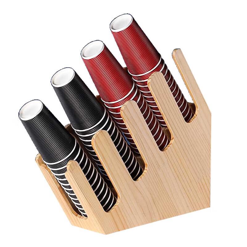 Homeglen Slanted 4-Compartment Cup & Straw Organizer