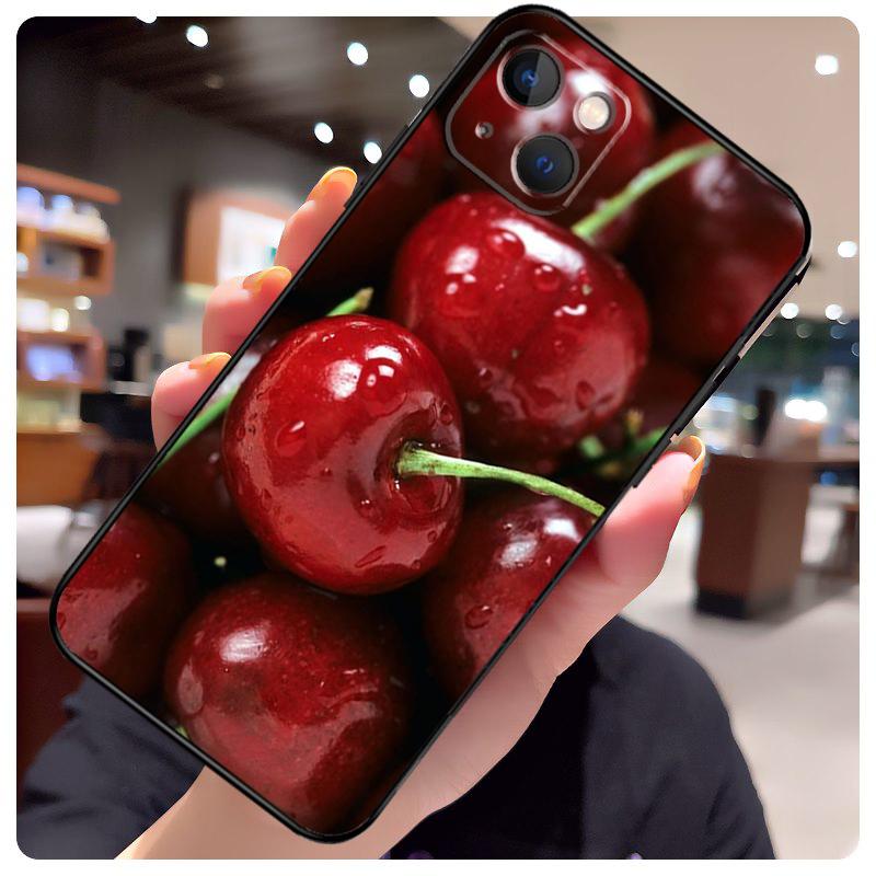 Essen Obst Rote Kirsche Hülle Für iPhone 14 Pro Max 16 15 11 12 13 17 Pro Max mini 15 16 Plus 16e 17 Air Handyhülle