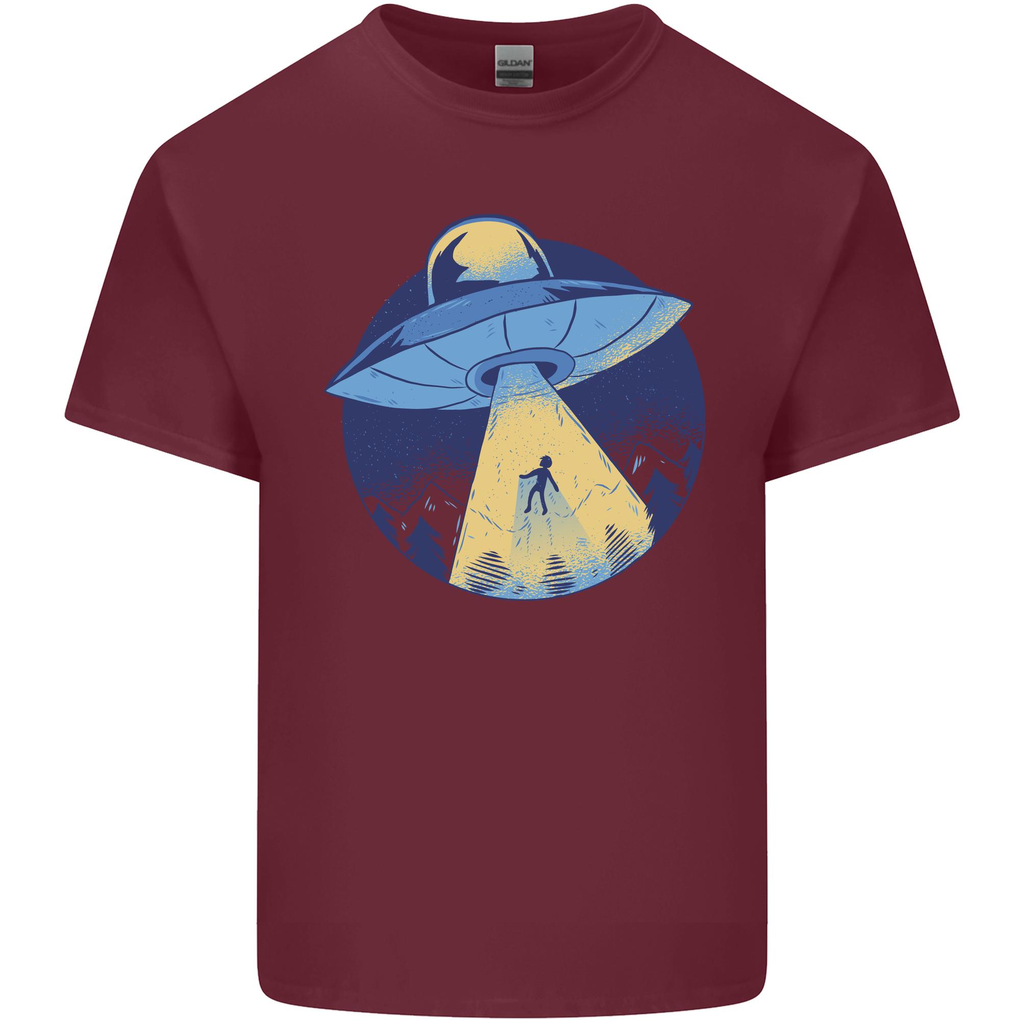 Funny Alien Abduction UFO Unisexs Light Cotton TShirt S